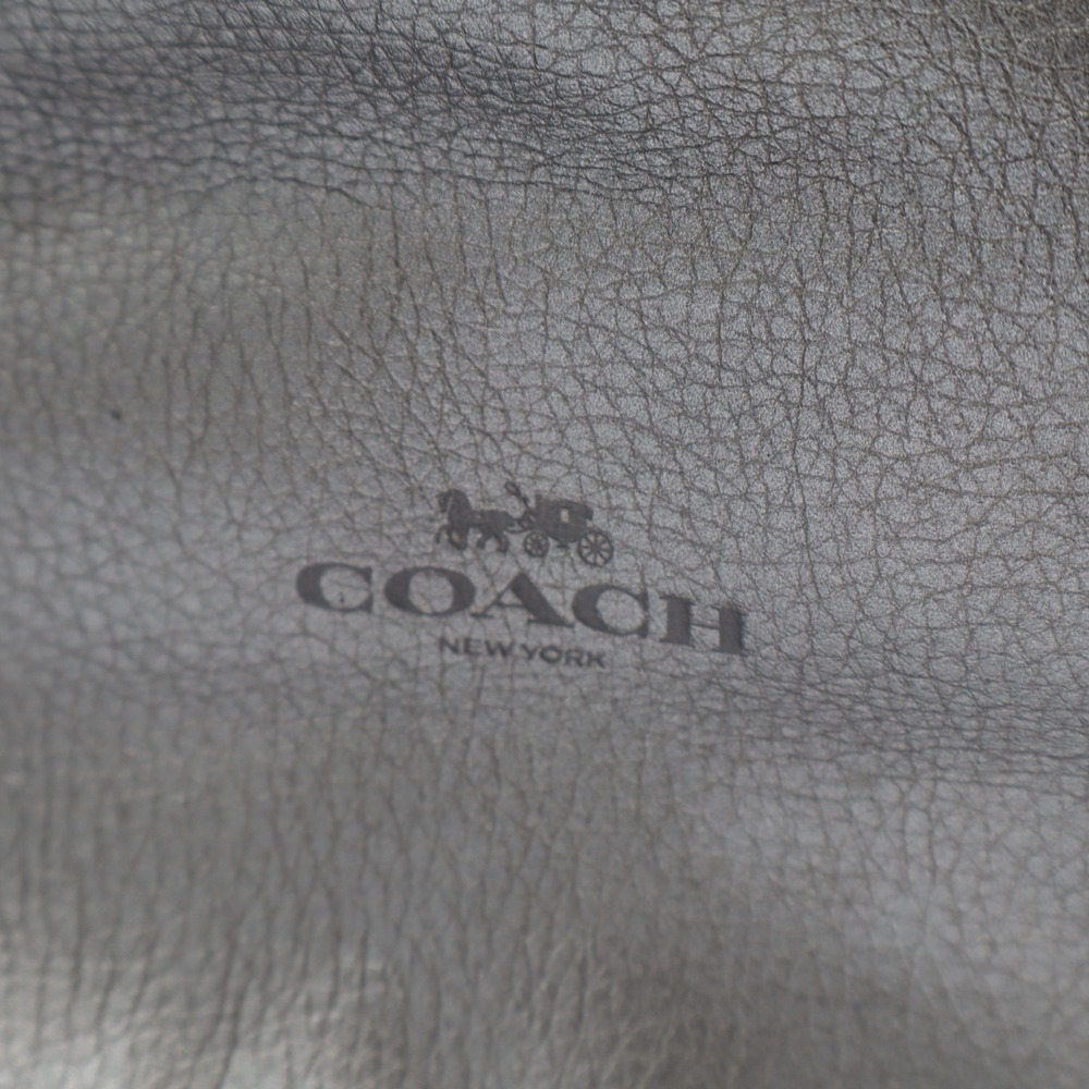 Coach Derby Handbag Womens Slate Gray Pebbled Leather Shoulder Strap Tote Bag - Picture 3 of 9